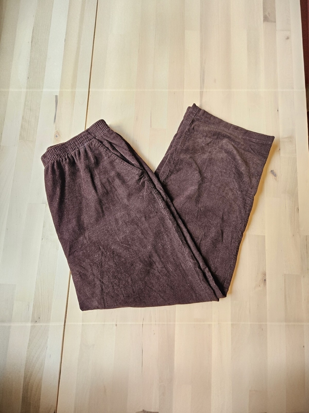 Vintage Carroll Reed Corduroy Elastic-Waist Pants in Dark Brown